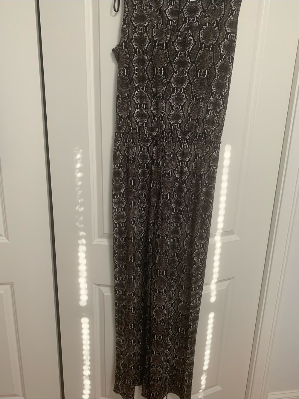 New w/o tags Calvin Klein Sleeveless Snake-Print wide leg jumpsuit snake  print